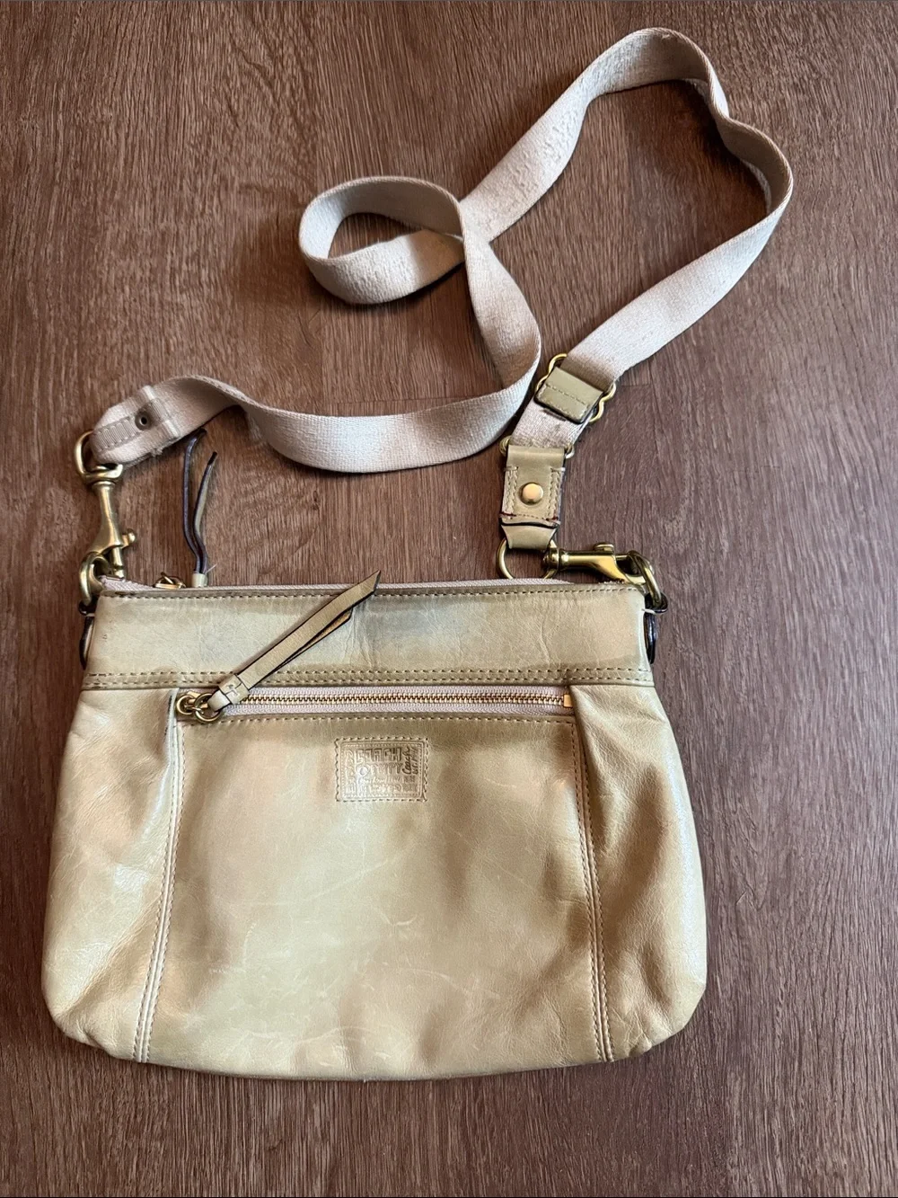 Coach Poppy metallic leather crossbody bag